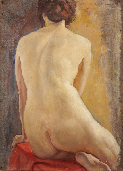 Margaret-Maitland-Howard: Female-Nude,-Seated,-Three-Quarter-Rear-View,-c.1920