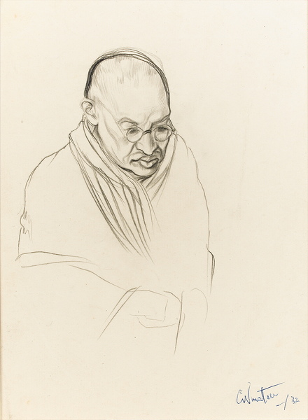 Artist Clare Winsten: Portrait of Gandhi, 1931