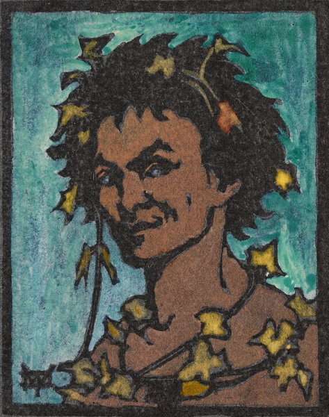 Marion-Wallace-Dunlop: Bacchus,-(turquoise-ground),-circa-1906