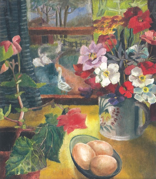 Artist Dora Carrington: Eggs on a Table, Tidmarsh Mill, circa 1924