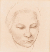 Artist Winifred Knights: Portrait study for a guest at the Marriage of Cana, circa 1923