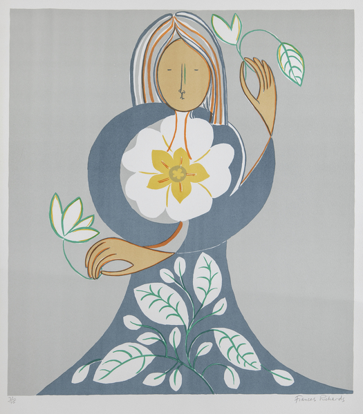 Artist Frances Richards: Hieratic Floral Figure, 1974