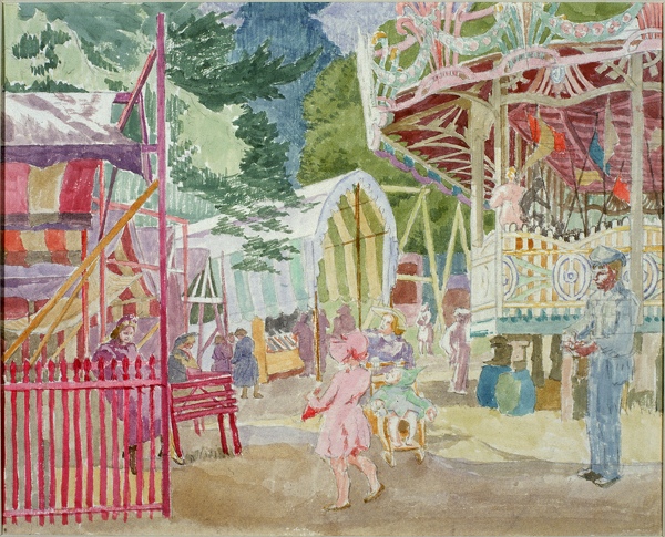 Artist Therese Lessore (1884-1945): The Fair at Bath, about 1925-30