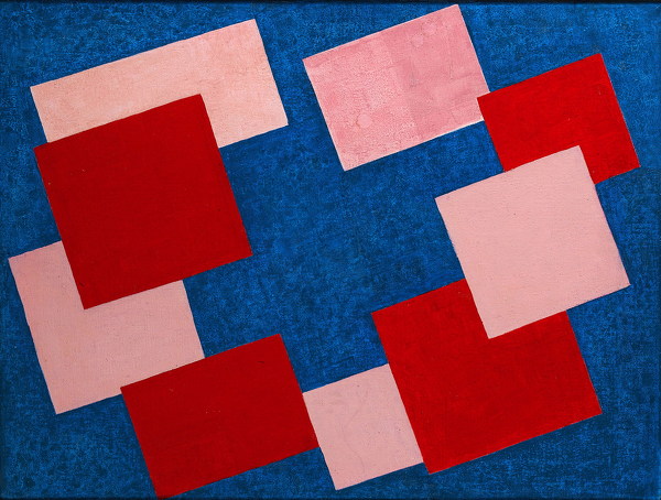 Artist Kathleen Guthrie (1905 - 1981): Red Centre Blue, circa 1969