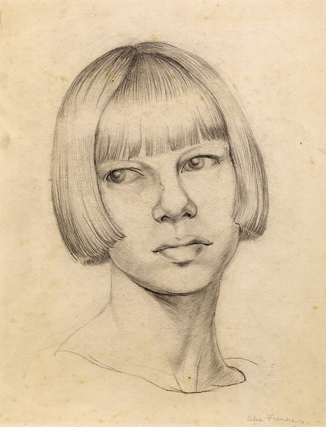 Artist Celia Fiennes: Self Portrait, c.1925