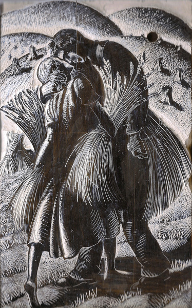 Artist Clare Leighton: Lovers In the Wheat field (BPL 570), 1944