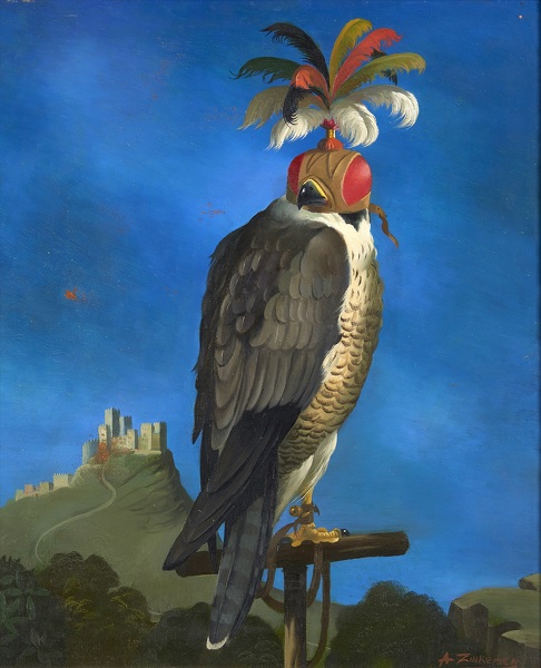 Anna-Zinkeisen: A-Hooded-Falcon,-circa-1955