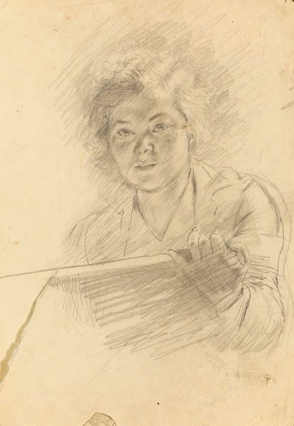 Artist Evelyn Dunbar (1906-1960): Portrait of the artist Margaret Goodwin