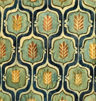 Artist Elisabeth Vellacott: Textile Design - Small Pink & Green, ca. 1938