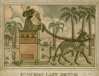 Artist Mary Adshead: Sumerian Lady Driving, 1928
