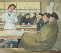 Artist Mary Adshead: British Restaurant Coventry After Dinner, 1941