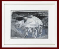 Artist Kathleen Guthrie: Cyclists framed, circa 1948
